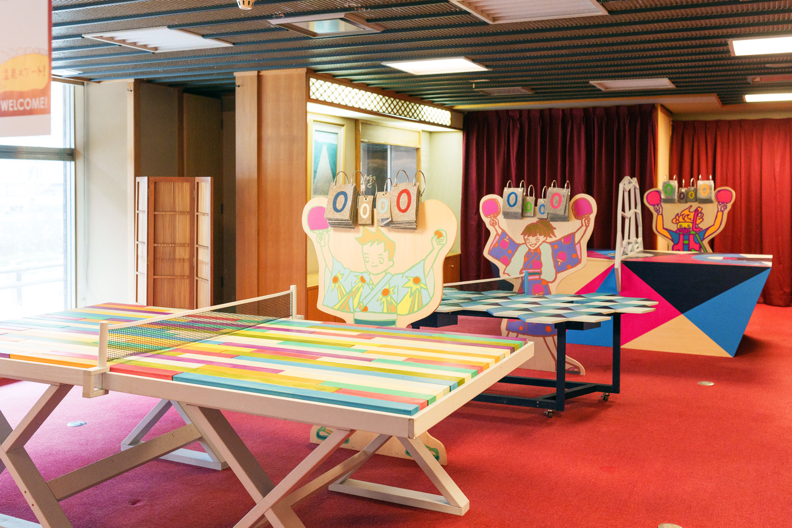 原倫太郎と原游による体験型アート卓球《湯原温泉卓球》